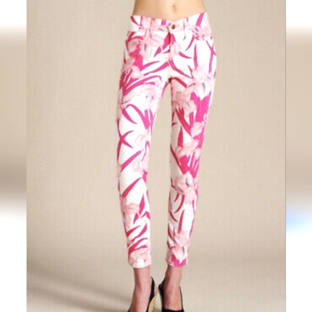 Joe's Jeans High-rise Floral Print Crop Jeans, Size 28